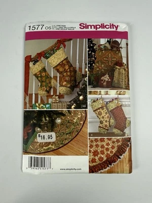 Simplicity Pattern #1577 Stockings Tree Skirt Bags Uncut - Image 1 of 2