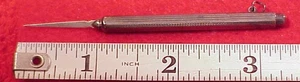 Antiker europäischer 835 Silber einziehbarer Zahnstocher 2 3/8D ZOLL GESAMTLÄNGE 4,7 GR - Bild 1 von 12