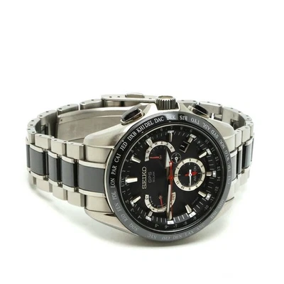Reloj Pulsera Hombre SEIKO ASTRON SBXB041 Solar GPS Titanio Cerámica Negro 54.4mm Foto 1 de 4
