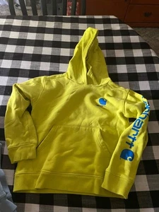 Carhartt Hoodie Youth Medium 10-12 neon green Boys Hunting Hiking sweatshirt - Picture 1 of 1