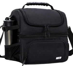 Dual Compartment Lunch Bag Tote with Shoulder Strap for Men and Women Insulat... - Picture 1 of 6