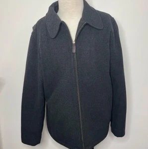 LL Bean Jacket Mens L Tall Gray Insulated Wool Blend Full Zip Thinsulate Quilted - Picture 1 of 11