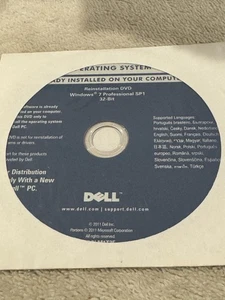 Dell Reinstallation DVD Win 7 Pro SP1 32bit - CD ONLY IN VERY GOOD CONDITION!!! - Picture 1 of 1