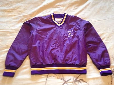 Pullover de colección marca BIKE NFL Minnesota Vikings cuello en V púrpura/amarillo mediano como nuevo Foto 1 de 4