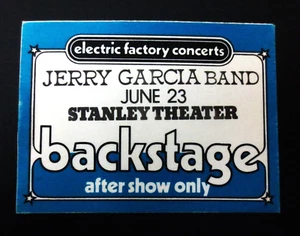 Jerry Garcia Backstage Pass Stanley Pittsburgh 23/06/82 23/06/1982 Grateful Dead - Imagen 1 de 13