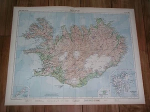 1955 MAPPA VINTAGE DELL'ISLANDA / SVALBARD SPITSBERGEN JAN MAYEN / SCALA 1:1.000.000 - Foto 1 di 12