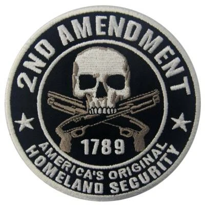 2nd Amendment Homeland Military Security Patch 4.0 x 4.0 Iron Sew On transfers - Image 1 of 4