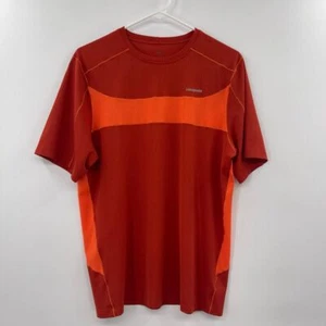 Patagonia T Shirt Mens Short Sleeve orange Breathable performance medium - Picture 1 of 8