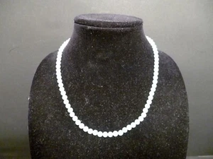 Collar de cadena vintage fascinante chino de 6 mm con cuentas de jade de 18" 2542 - Imagen 1 de 5