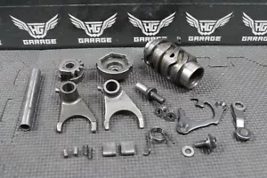 2001 SUZUKI RM80 RM85 OEM TRANSMISSION GEAR SHIFT FORKS DRUM HARDWARE SET - Picture 1 of 9
