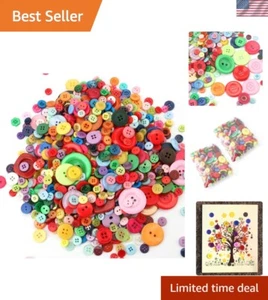 2400-Piece Colorful Resin Buttons - Assorted Sizes for DIY Crafts & Ornaments - Picture 1 of 8