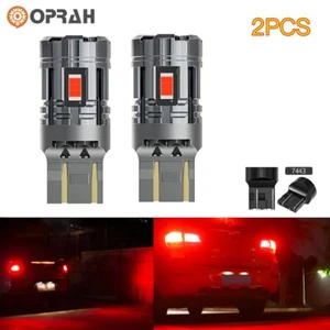 2PCS 7443 LED Tail Lamp Car Turn Signal Reverse Brake Light Red No Error CANBUS - Foto 1 di 12