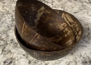 ***2X Natural Coconut Shell Bowl - Brown Color - Same Day Shipping*** - Picture 1 of 4