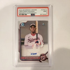 2022 Bowman Chrome - Prospects Auto Cristhian Vaquero CPACV Nationals (RC) PSA 9 - Picture 1 of 2