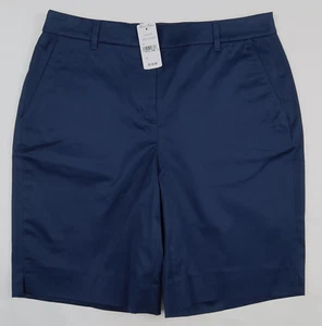 NEW! Brooks Brothers Women’s Stretch Cotton Twill Bermuda Shorts Navy Blue Sz 6 - Picture 1 of 8