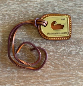 Dooney & Bourke Leather & Brass Logo Bag Tag - Picture 1 of 4