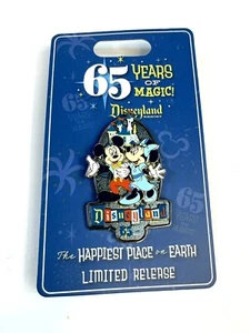 Disneyland Park 65th Anniversary Logo Pin Limited Release Mickey And Minnie - Picture 1 of 2