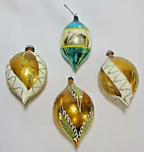(4) Antiguos adornos navideños alemanes de vidrio soplado - Imagen 1 de 12