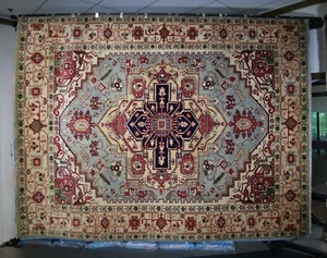 9 x 12 Serapi Hand Knotted Authentic Tribal Vegetable Dye Caucasian Vintage Rug - Picture 1 of 9