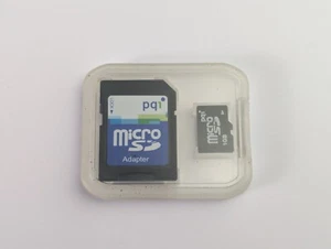 Vintage PQI Micro SD 1GB  - Taiwan & PQI Adapter MicroSD to Full SD - in Holder - Picture 1 of 6