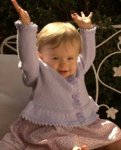 Knitting pattern copy 0958. Baby V neck top down cardigan. 20-24'' chest. Aran - Picture 1 of 1