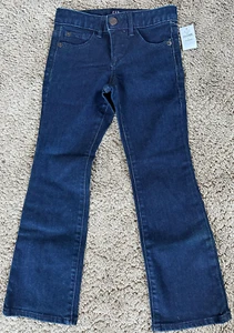 GAP Kids Jeans Denim Stretch Boot Girls Size 6 Regular Blue Dark wash NWT - Picture 1 of 6