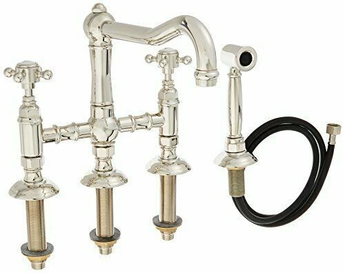 Grifo de cocina ROHL A1458XMWSPN-2 puente de tres patas rociador lateral - níquel pulido Foto 1 de 1