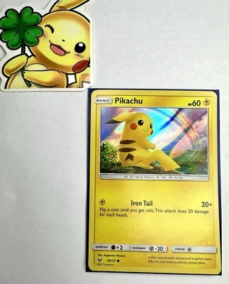 Pikachu 28/73 Water Web Holo Promo Sun & Moon Shining Legends Pokémon Card NM - Image 1 of 3