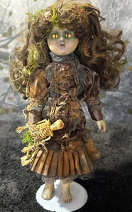 OOAK Creepy Doll Horror Hand Painted Skeleton Scary ART Halloween Oddities 15.5" - Picture 1 of 11