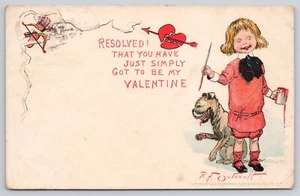 Outcault Tuck Buster Brown Tiger gelöst! Postkarte Valentinstag um 1907 (A52) - Bild 1 von 2