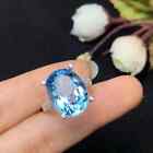 3.25 Ct Oval Cut Natural Topaz & Diamond Engagement Ring Real 14k White Gold 8 9