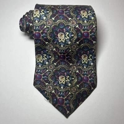 Corbata de seda para hombre Christian Dior Monsieur medallón floral corbata geométrica Foto 1 de 4