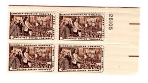 US Stamp Scott #1115, Lincoln Sesquicentennial Issue, 4c, Plate Block, MNH - Picture 1 of 1