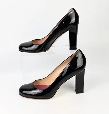 Kate Spade NY Mujer Cuero Genuino Negro 4" Tacones/Bombas Talla 7B Hecho en Italia Foto 1 de 4