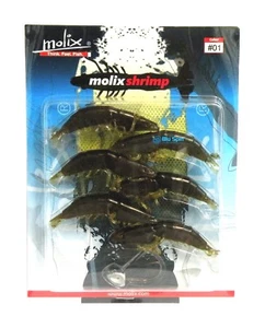NEW MOLIX SHRIMP GAMBERETTO WORM SOFT BAIT 2,5" Colore: #01 GREEN PUMPKIN - Imagen 1 de 4