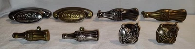 8 LOT 1998 COCA-COLA AD METAL DRAWER/CABINET PULLS-BOTTLE SHAPES-UNUSED-5 DAY NR - Image 1 of 4