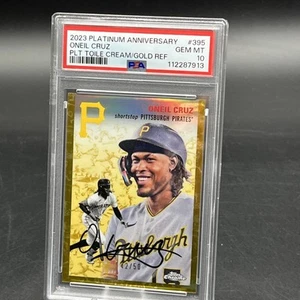 Oneil Cruz Gold Ref #42/50 PSA 10 (2023 Topps Chrome Platinum Anniversary, #395) - Picture 1 of 3