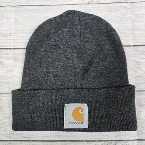 Carhartt Knit Cuffed Beanie One Size Adult Coal Gray Heather Logo - Picture 1 of 4
