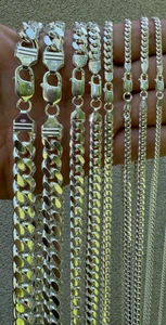 Men’s 925 Sterling Silver Miami Cuban Link Chain Necklace – Heavy Solid 2–12mm - Picture 1 of 2