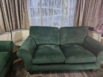 Sofa and 2 Chairs DFS Forest Green Excellent Condition Collection Only - Image 1 of 4