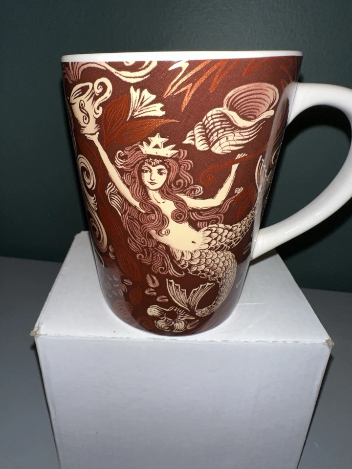 Taza Aniversario Starbucks 2008 Cola Dividida Sirena Cobre Marrón 12 OZ Taza Foto 1 de 1