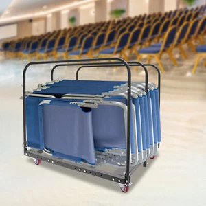 Folding Table Trolleys Steel Table Cart 10 Tables Capacity For Schools, Offices - Picture 1 of 20