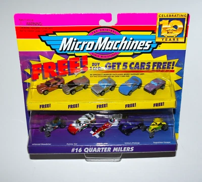 VTG 1996 Galoob Micro Machines Quarter Milers #16 w/5 Free Cars, 10th Anniv, MOC - Image 1 of 4