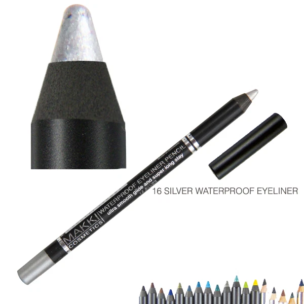 Makki Silbern Wasserfest Glide Auge Linien Stift Super Lang Stay Eyeliner 16 - Bild 1 von 1