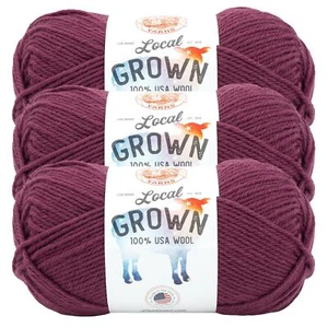 (3 Pack) Lion Brand Yarn 668-147AP Local Grown Yarn, Beetroot - Picture 1 of 4