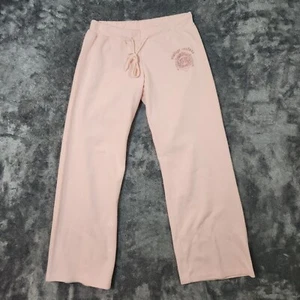 Women’s Sweatpants Flare Wide Leg Vintage Couture Size Small Pink EUC Drawstring - Picture 1 of 8