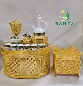 Traditional Ethiopian | Eritrean | Arabs Coffee Table Set, Rekebot Oval Shape - Picture 1 of 3
