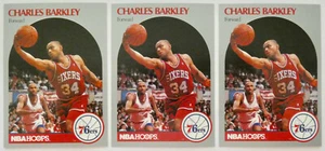 1990-91 HOOPS BASKETBALL Charles Barkley 3x Card Lot NM #225 76ers Suns Rockets - Picture 1 of 2