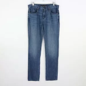 J Brand Kane Jeans Straight Leg Mens W32 L35 Cotton Linen Denim Tirius Blue - Picture 1 of 11