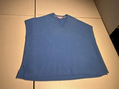 Suéter Lilly Pulitzer Para Mujer XS Azul Chloe Poncho Cachemira Cuello en V Sin Mangas Foto 1 de 4